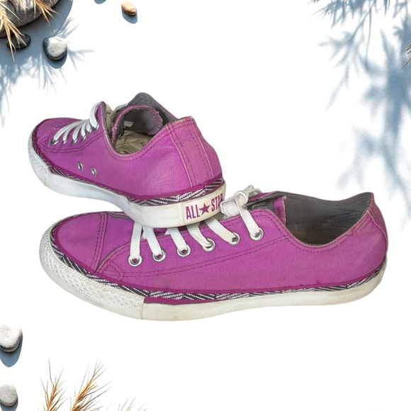 Converse All Star Purple w Black/Metallic Silver and White Accents Women 9.5 - Picture 6 of 9